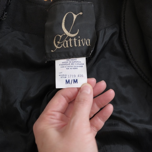 Sequin Cropped Black Jacket w/ Shoulder Pads - Picture 7 of 7